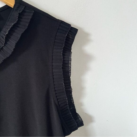 Faith and Joy Black Ruffle Drop Shoulder Blouse - Picture 5 of 6